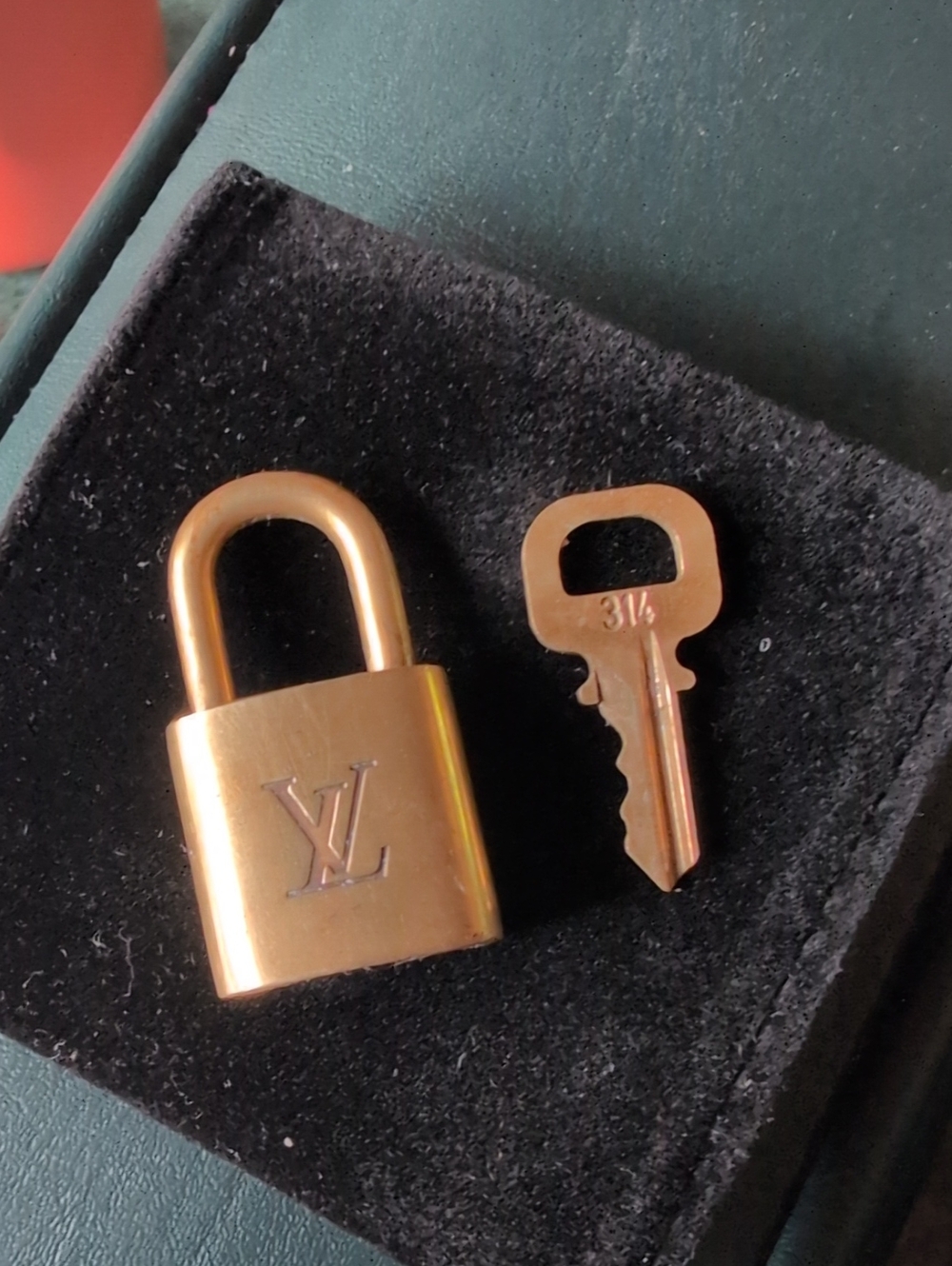 Louis Vuitton Gold Tone Padlock and Key - 314